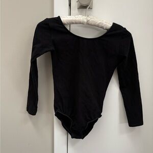 Girls’ Black Long Sleeve Leotard